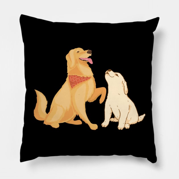 Cute Golden retriever hug Pillow by arlene