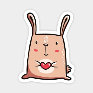 Bunny with Heart Magnet