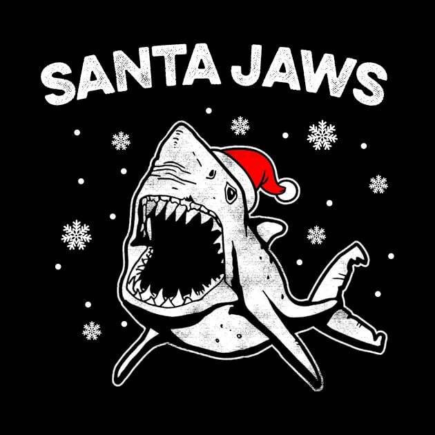 Santa Jaws Funny Shark Santa Hat Pajamas Christmas by Audell Richardson