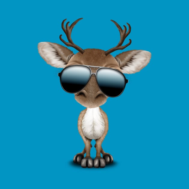 Cute Baby Reindeer Wearing Sunglasses by jeffbartels