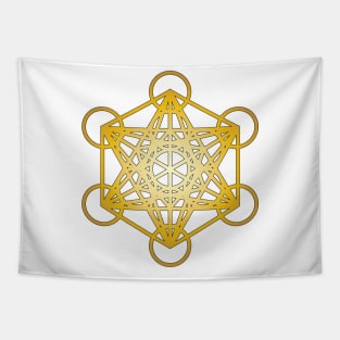 Metatron's Cube Sacred Geometry Golden Tapestry