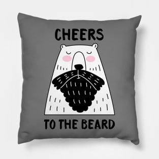 Cheers to the Beard - Bear Pillow