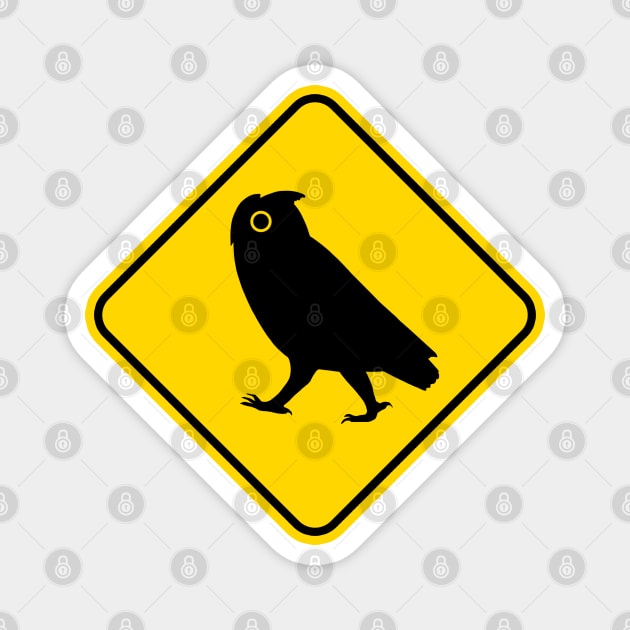 Owl Crossing Magnet by Coffee Squirrel