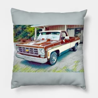 Classic 1977 Chevy C10 Pick Up Truck Pillow