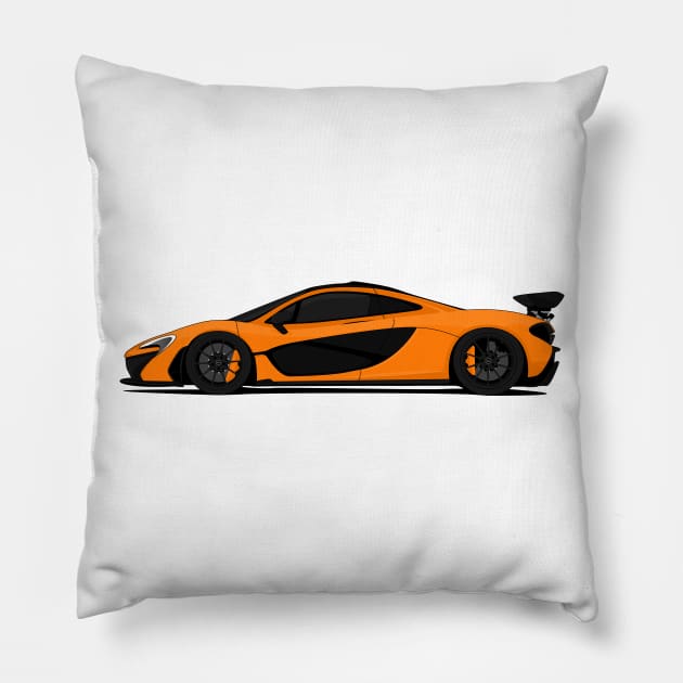 MCLAREN P1 ORANGE Pillow by VENZ0LIC