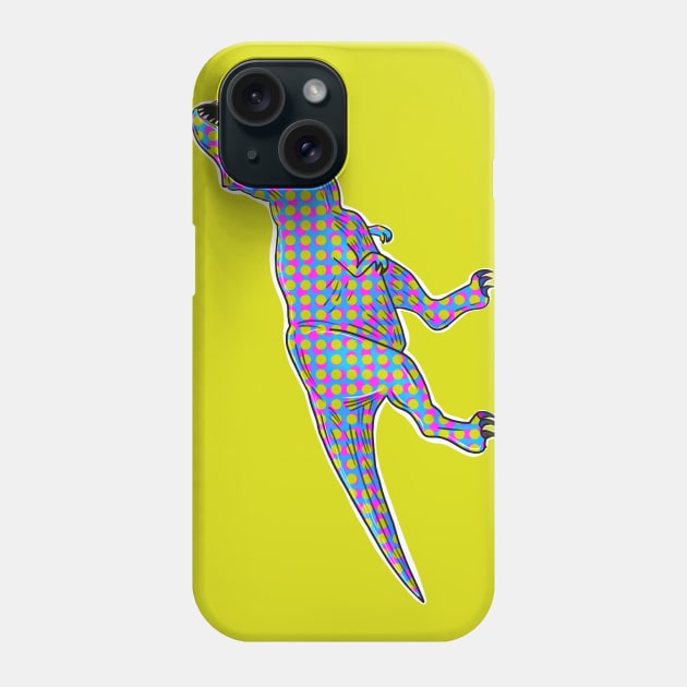 Dino 80s retro (on yellow background) Phone Case by Meakm