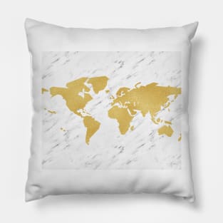 Wanderlust marble - rich golden Pillow