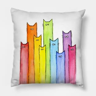 Rainbow of Cats Pillow