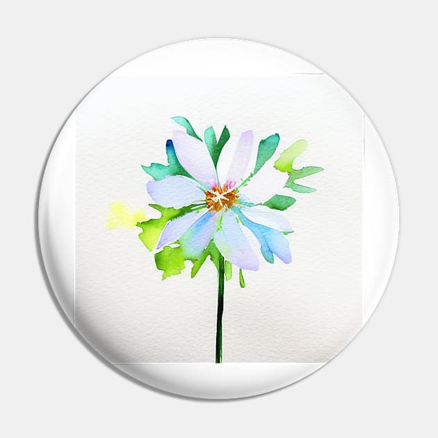 Watercolor Flower - Windswept Pin by Beastlykitty