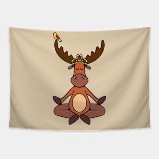 Meditating moose Tapestry