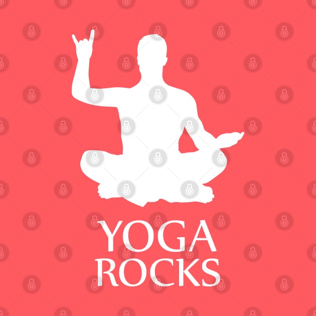 Yoga Rocks Awesome Funny And Rocking Yoga Asana T-Shirt by stearman