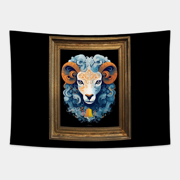 Funny Art Sheep Tapestry by Funtomass