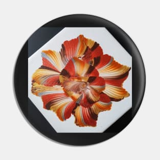 Vibrant Metallic Abstract Flower Pin