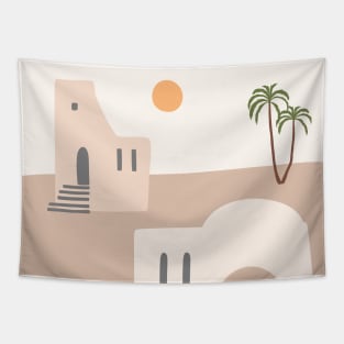 Morocco - pastel vector minimalist poster #1 Tapestry