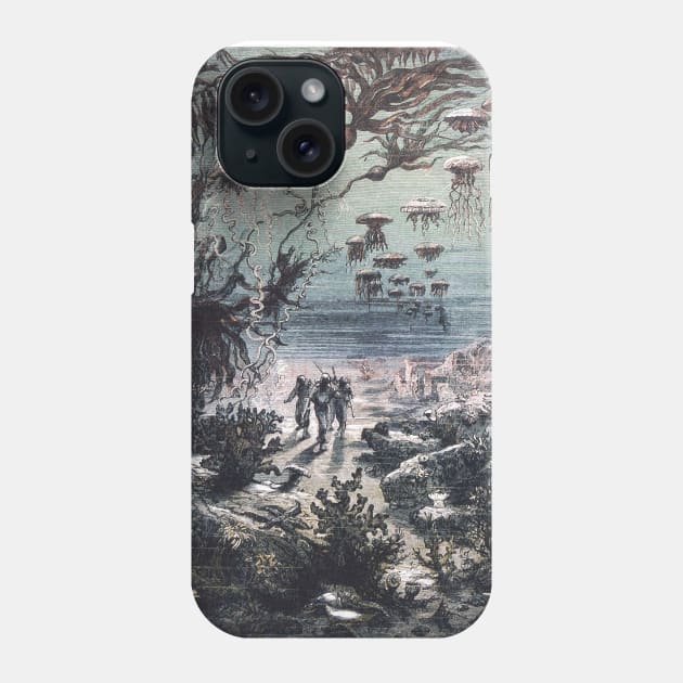 Twenty Thousand Leagues Under the Sea, Underwater Landscape from Crespo Island Phone Case by BulganLumini