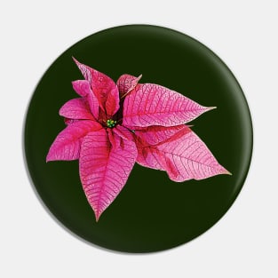 One Pink Poinsettia Pin