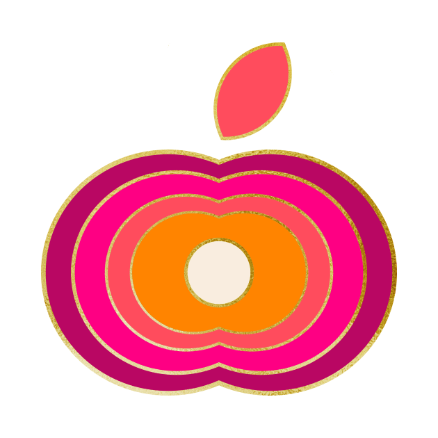 magenta pink and orange retro apple by Home Cyn Home 