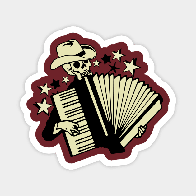 Vintage Calavera Accordion Magnet by Kujo Vintage