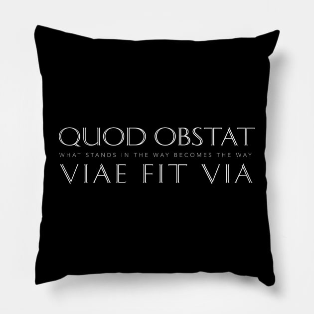 Latin Inspirational Quote: Quod Obstat Viae Fit Via (When The Obstacle Becomes The Way) Pillow by Elvdant