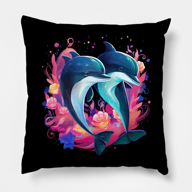 Porpoise Couple Valentine Pillow by JH Mart