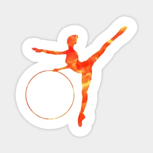 Orange Rhythmic Gymnast Hoop Magnet