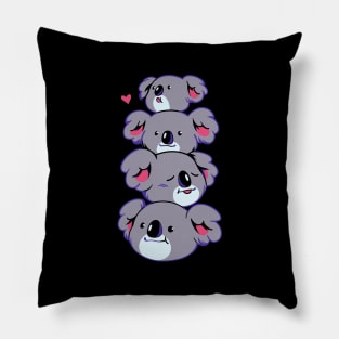 Kawaii Koala Head Pile by Tobe Fonseca Pillow