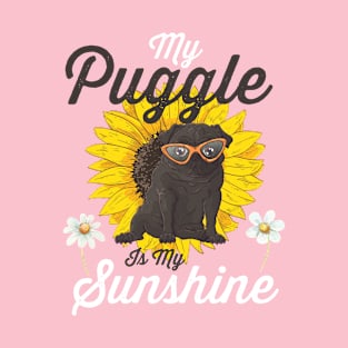 Puggle and Sunflowers Dog Lover Gifts For Women and Girls T-Shirt