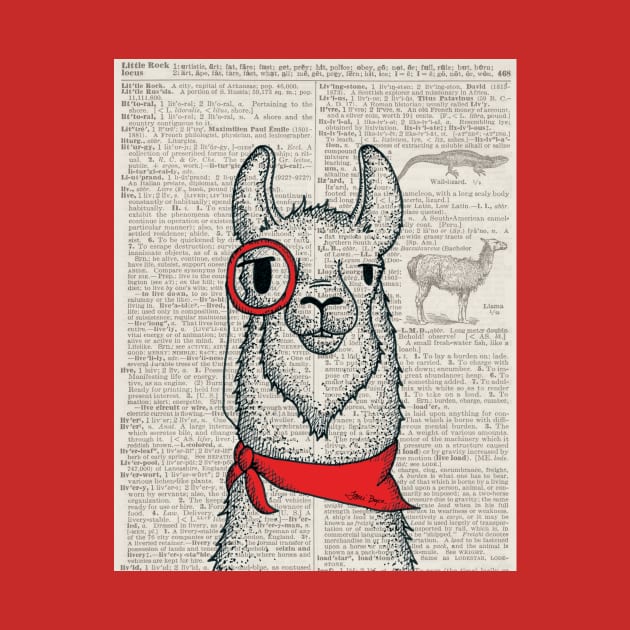 Llama with Monocle by tamiboyce