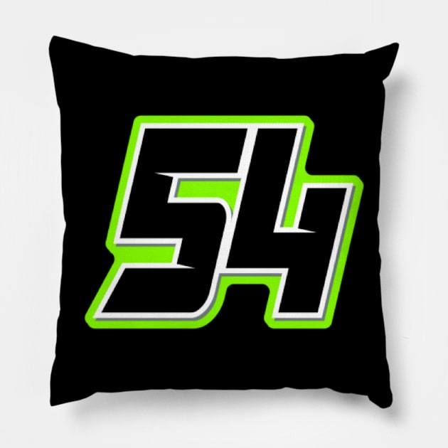 Racing Number 54 Pillow by Motor World