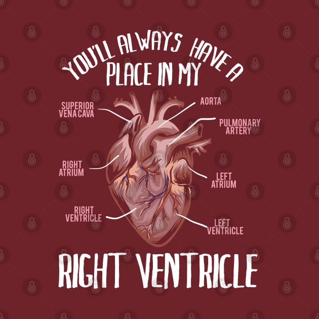 You'll always be in my right ventricle T-Shirt Gift Shirt tshirt Romantic Gifts by Shirtbubble