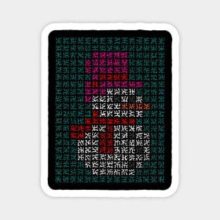 Pixelated Snowman Magnet