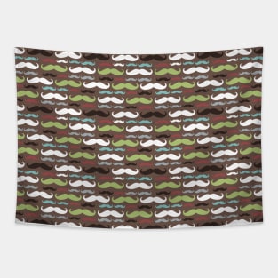 Brown Mustache Pattern Tapestry