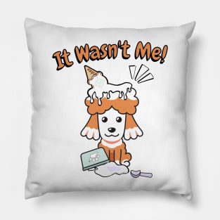 Funny poodle got caught stealing ice cream Pillow