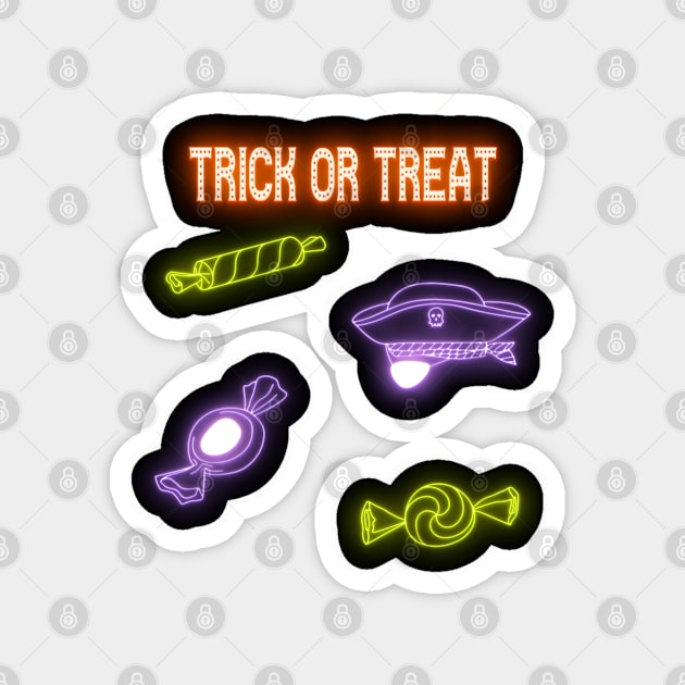 Trick or Treat neon Magnet by momo1978