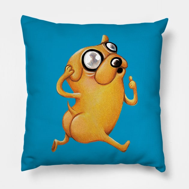 Fan Art Illustration- Jake the Dog, Adventure Time Pillow by CatsandBats