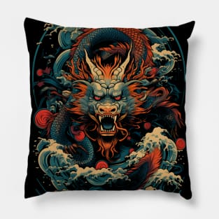 Japanese Dragon Art Pillow