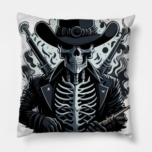 Cowboy skull with guns Pillow