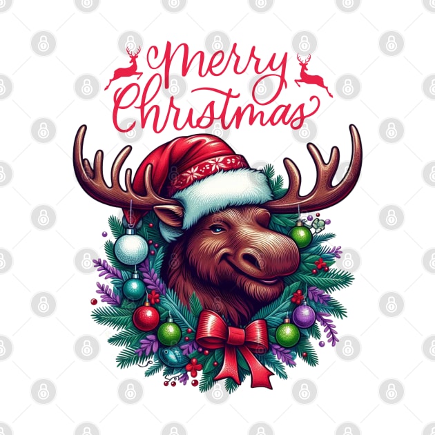 Merry Christmoose Moose Christmas 2024 by BukovskyART