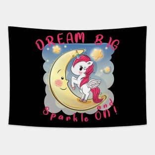 Unicorn Dream Big and Sparkle On Rainbow248 magic Tapestry