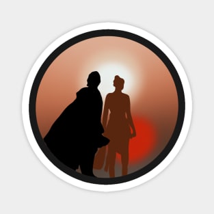 Ben and Rey (reylo) silhouette Magnet