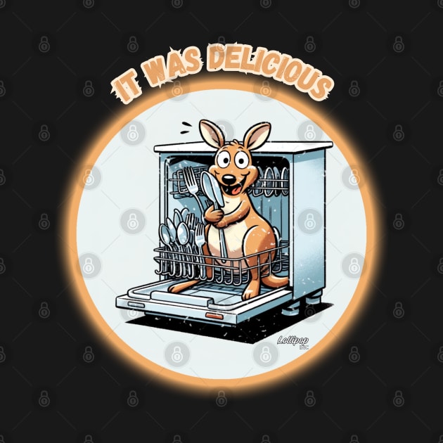 Sweet Animals: IT WAS DELICIOUS! - Cute Kangaroo - A Funny Silly Retro Vintage Style by LollipopINC