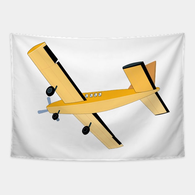 Cessna Propeller Airplane Retro Tapestry by retrovectors