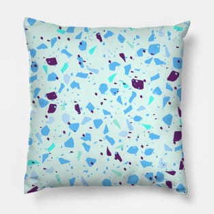 Blue Purple Modern Terrazzo Pattern Pillow