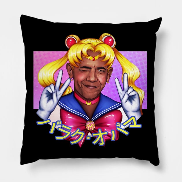 Sailor Obama v2 Pillow by Amanda Excell