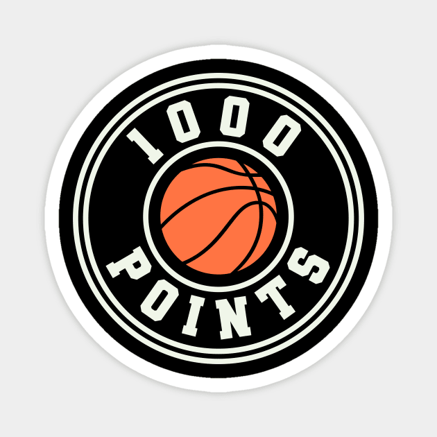 1000 Points Basketball Gift High School Basketball Mom Magnet by PodDesignShop