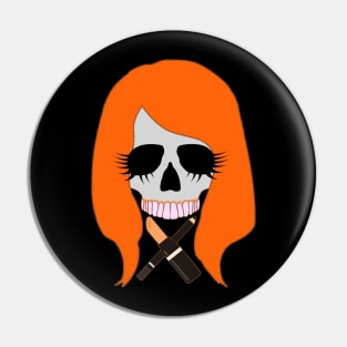 Cosmetologist Skull Pin