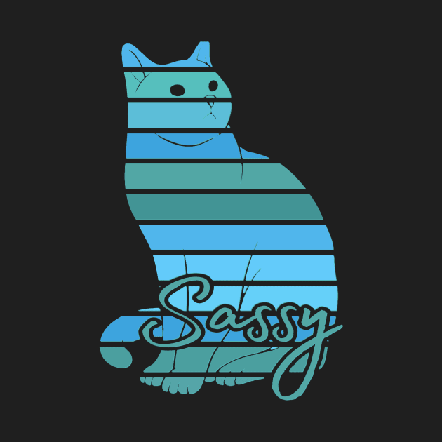 Blue Sassy Cat Art by AlondraHanley