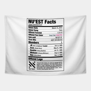NU'EST Nutritional Facts Tapestry