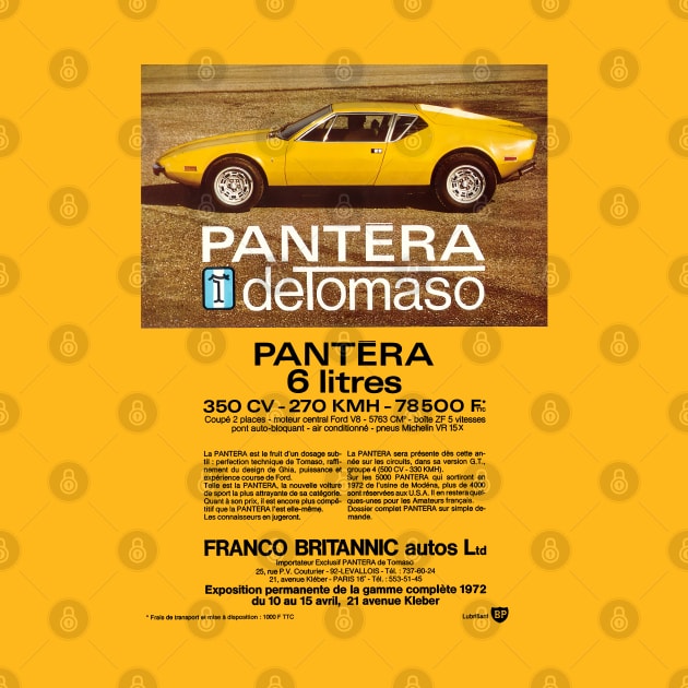 DE TOMASO PANTERA - advert by Throwback Motors