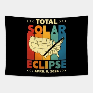 Totla Solar Eclipse 2024 America Path of Totality Spring 4.08.24 Total Solar Eclipse 2024 Tapestry